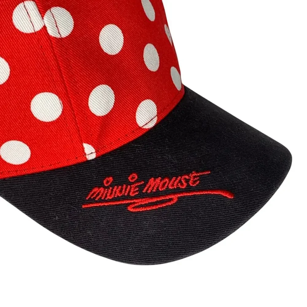 Disney Parks Youth Minnie Mouse Ears With Bow Hat Black Red White Polka Dot